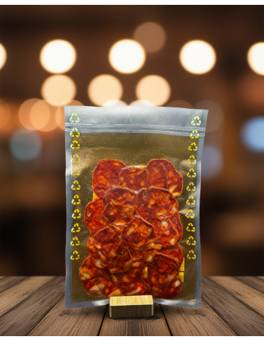 Chorizo de Bellota Ibérico 100% Loncheado (Sobre 100g)